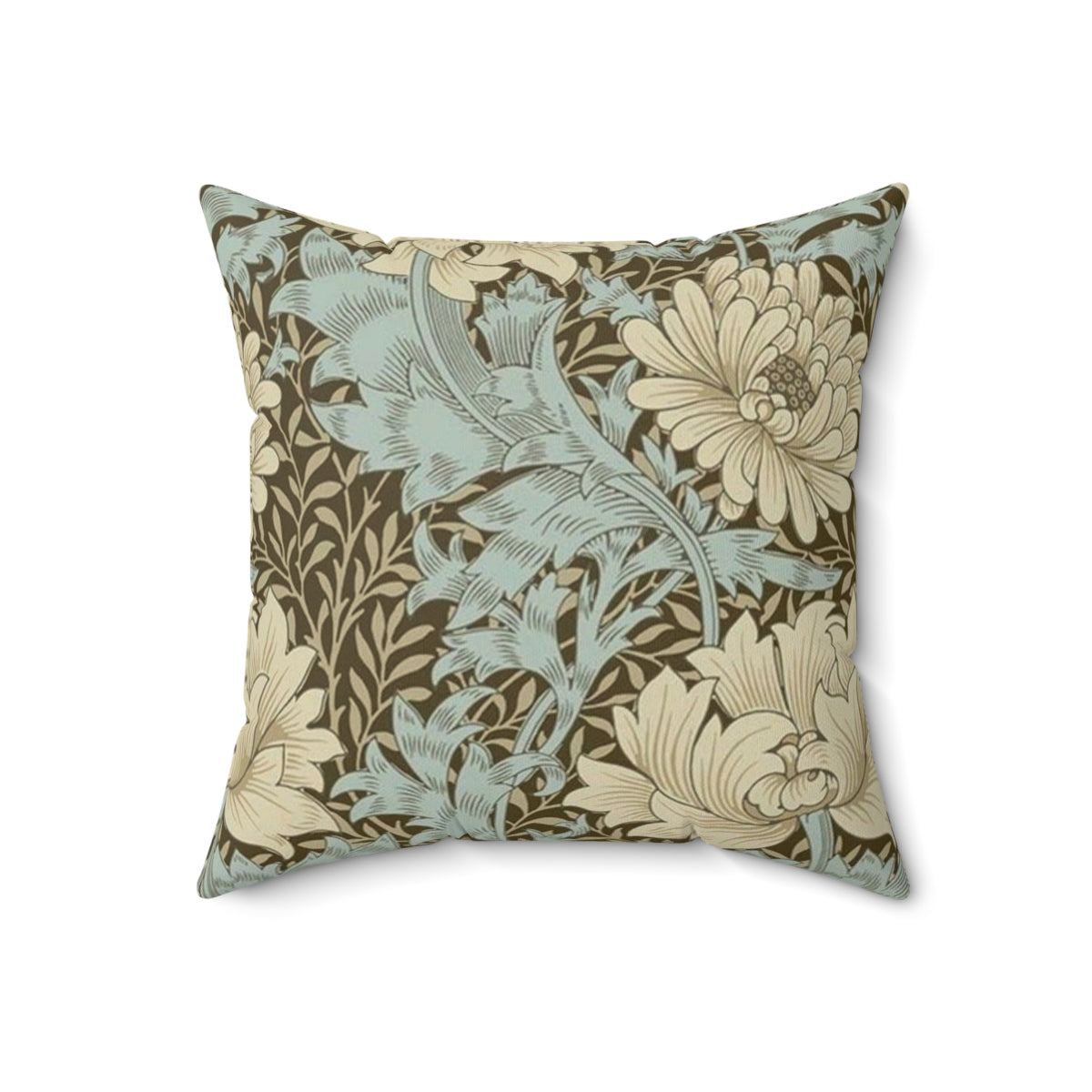 Vintage-inspired floral art pillow featuring a botanical pattern inspired by the iconic designs of William Morris - Back