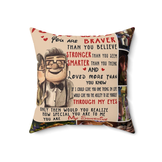 Cozy fleece blanket warmer with the message "To My Wife, You're Braver Than You Believe"