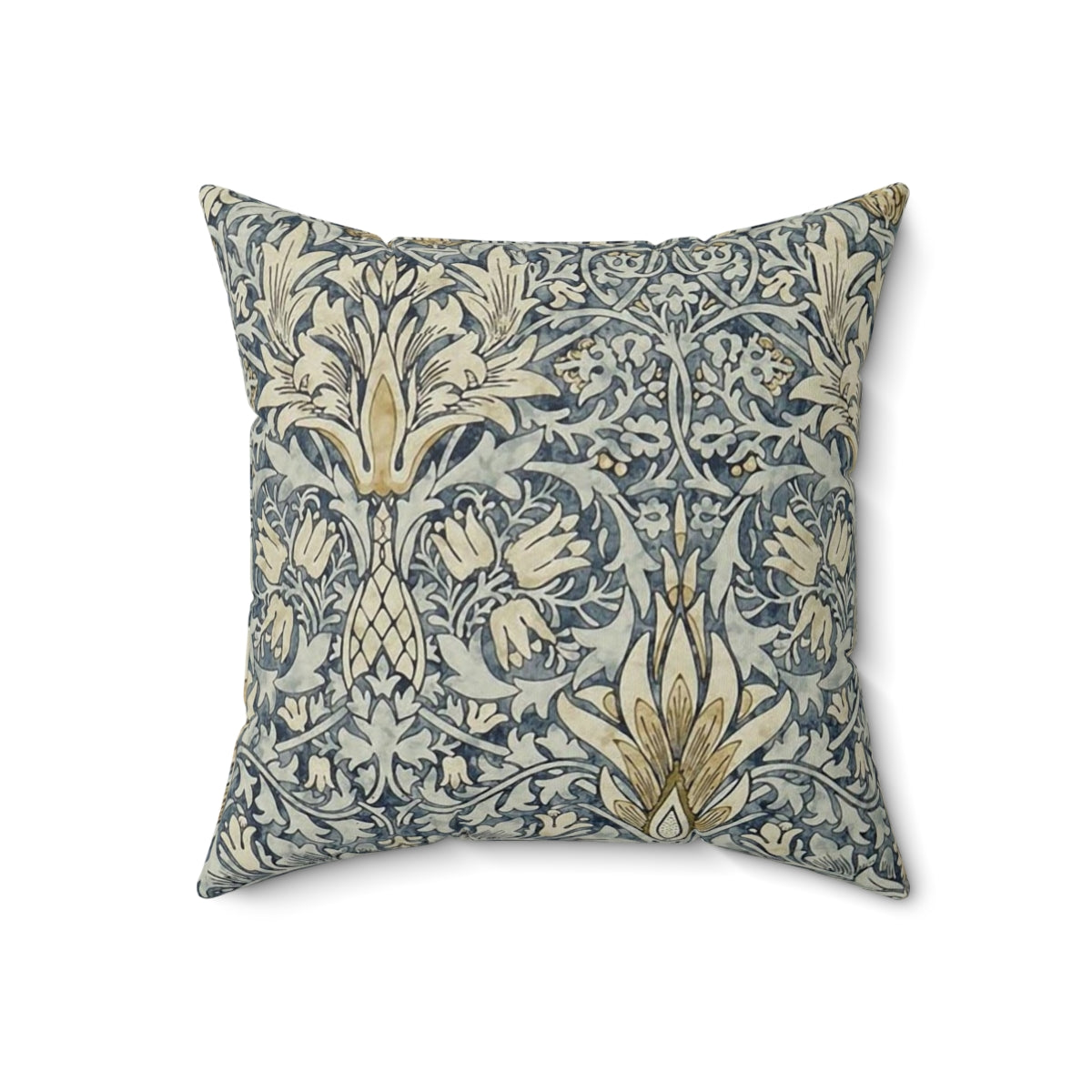 Decorative pillow featuring the iconic William Morris snakeshead pattern in a botanical floral design