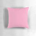 A soft, solid pink throw pillow with a vibrant 100 shades of pink design.