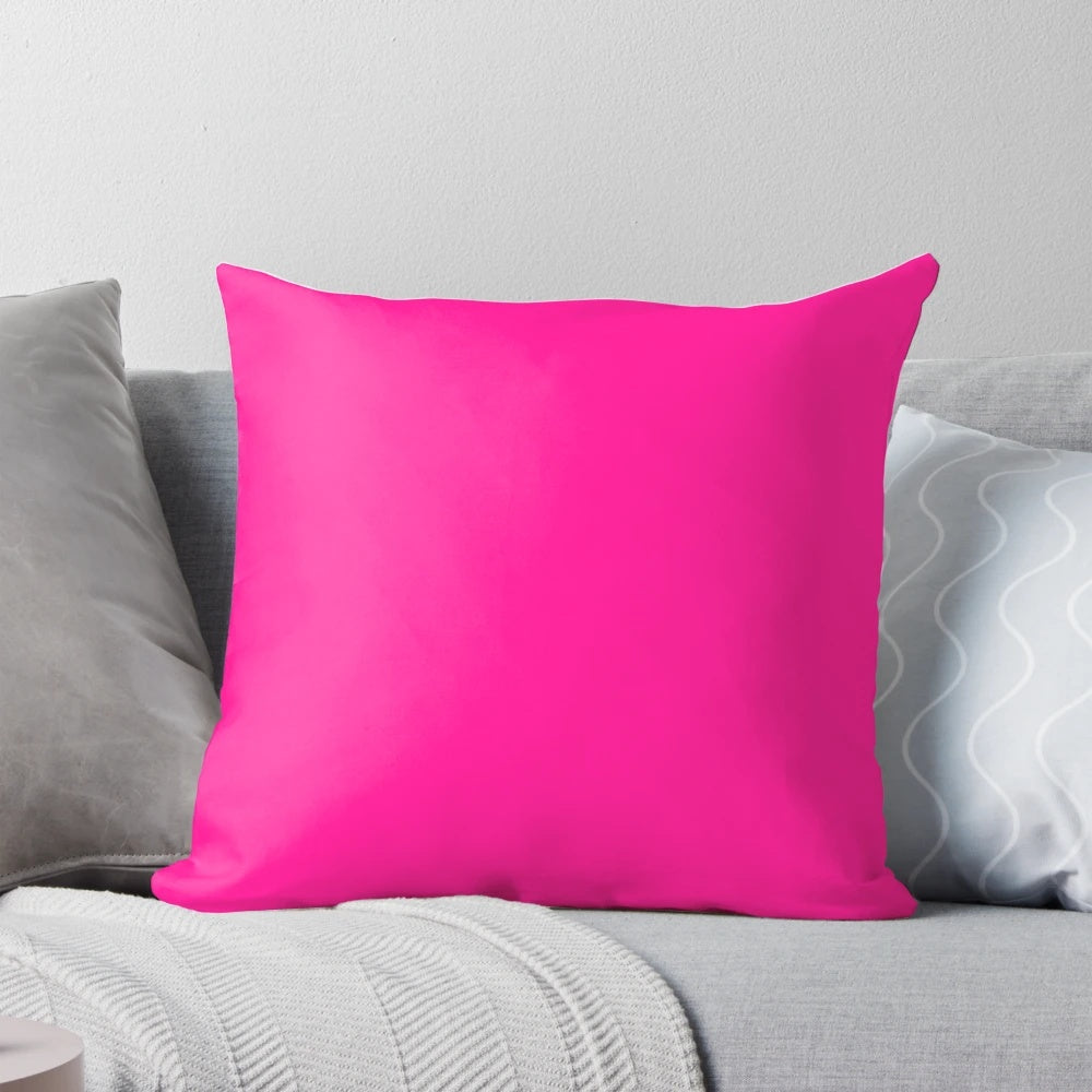 Soft, solid pink decorative pillow with 100 shades of pink