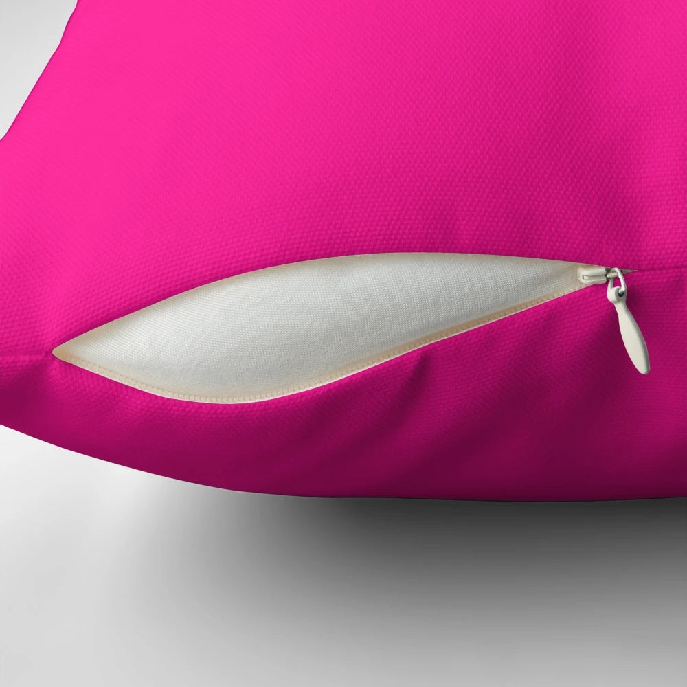 Soft, solid pink decorative pillow with 100 shades of pink