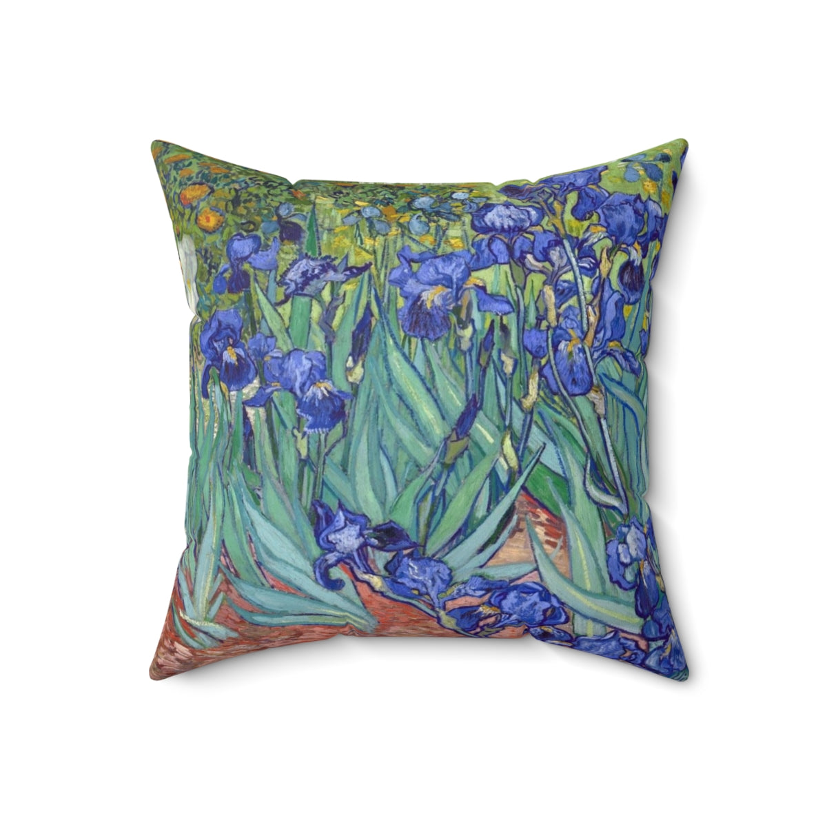 Throw pillow featuring a vibrant floral design inspired by the artwork of Vincent van Gogh.