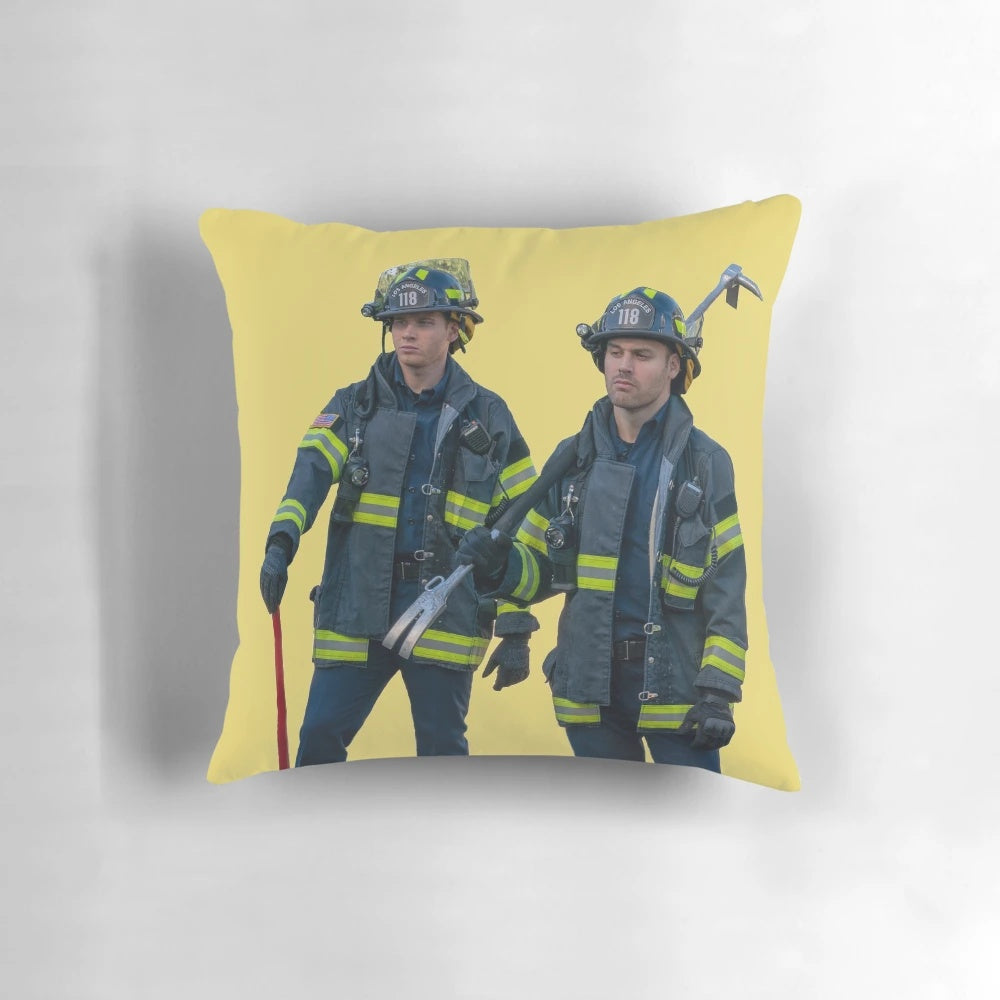 118 Boys Pillow featuring characters from the TV show 911 Lone Star