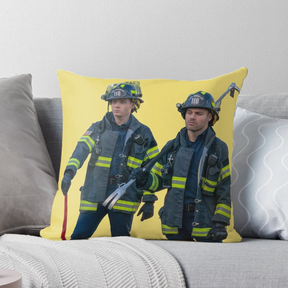 118 Boys Pillow featuring characters from the TV show 911 Lone Star