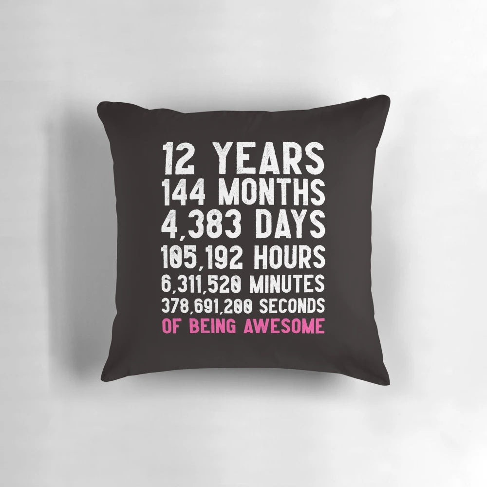 Girls 12th birthday countdown t-shirt, featuring a funny design and text "Happy Birthday 12 Years Old