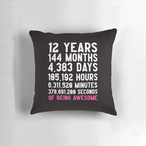 Girls 12th birthday countdown t-shirt, featuring a funny design and text "Happy Birthday 12 Years Old