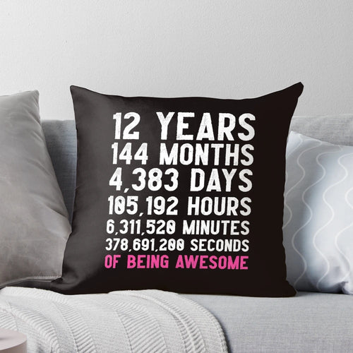 Girls 12th birthday countdown t-shirt, featuring a funny design and text "Happy Birthday 12 Years Old