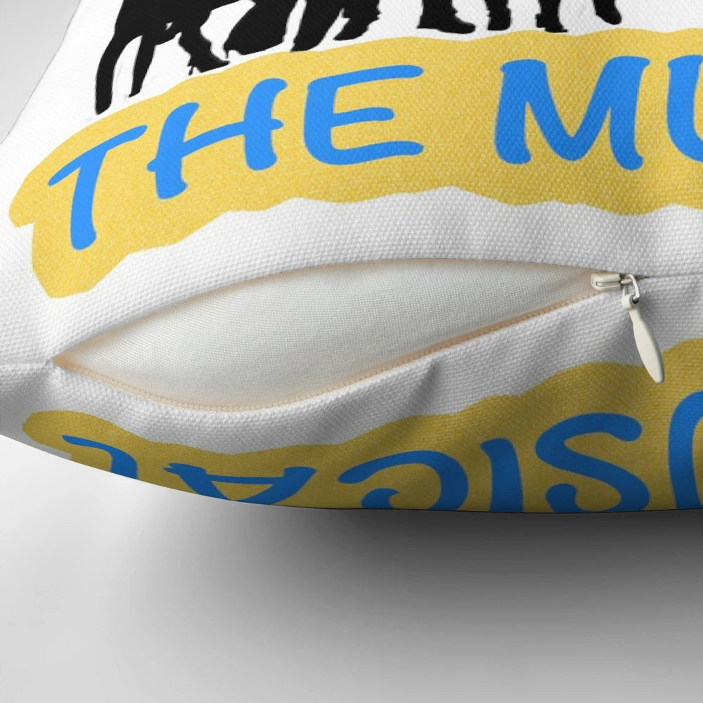 13 The Musical character silhouettes printed on a decorative pillow