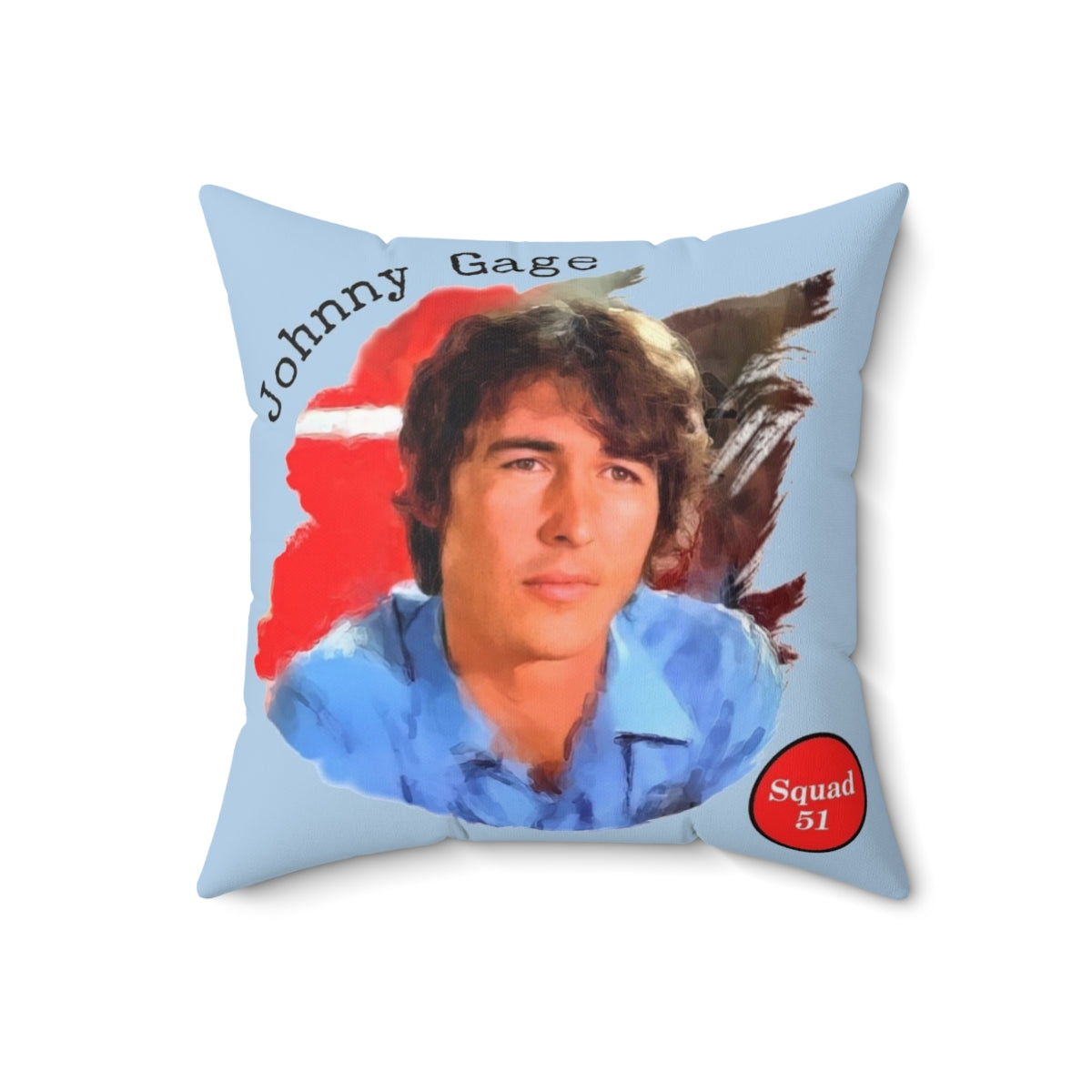 Vintage-inspired pillow featuring characters from the popular 1970s TV show Emergency! - Back