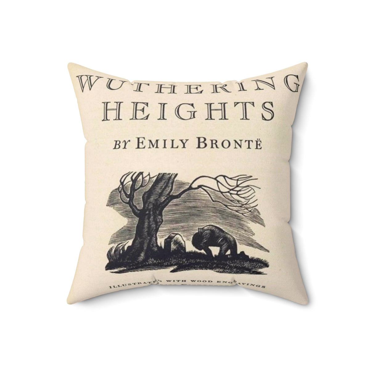 Wuthering Heights-inspired decorative pillow featuring the classic novel's brooding, atmospheric aesthetic.