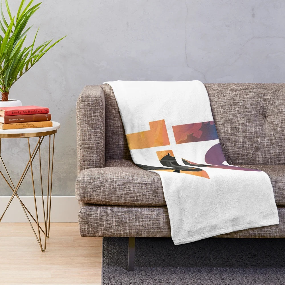1917 inspired plush blanket with retro cinema and soldier design