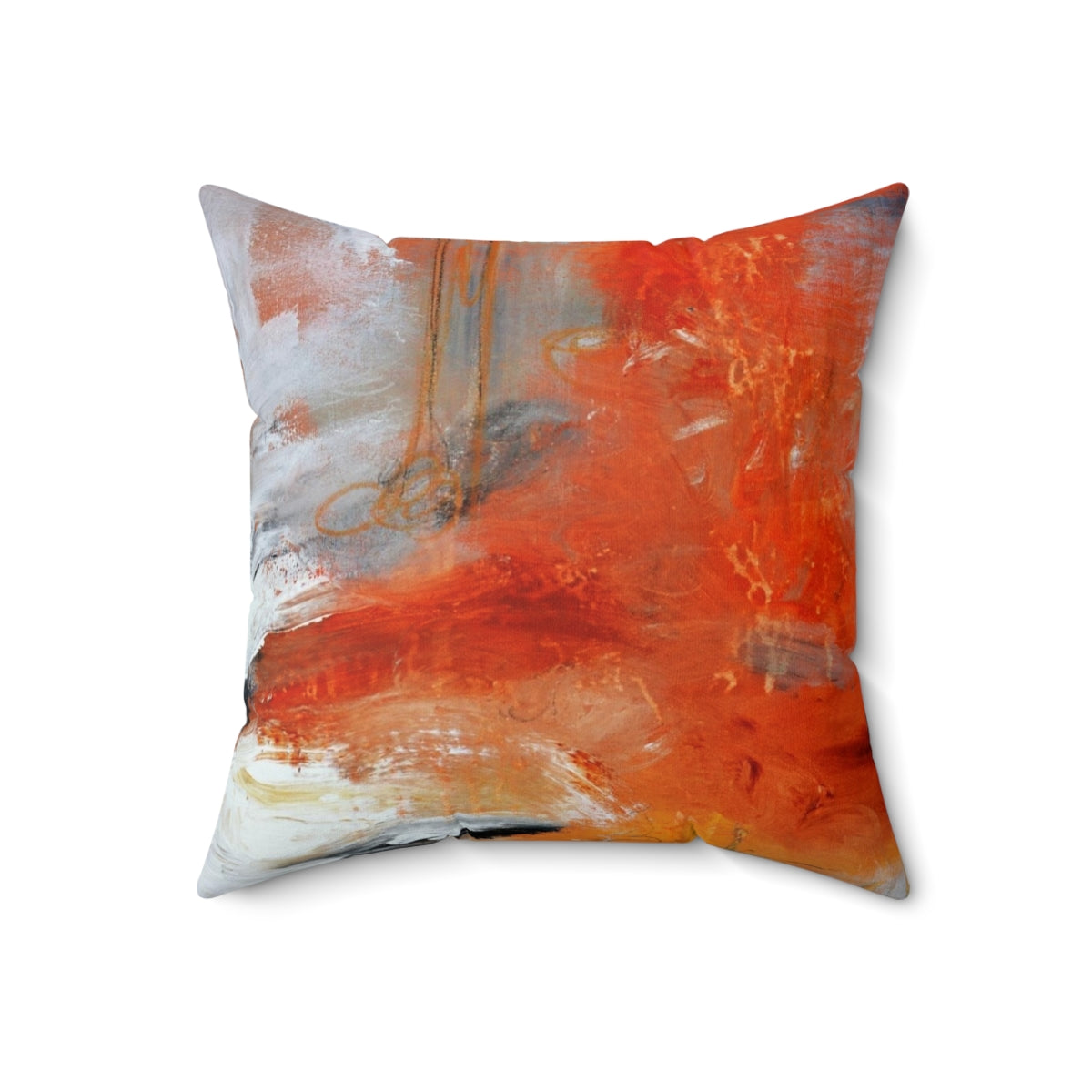 Colorful abstract art printed on a plush throw pillow - Back