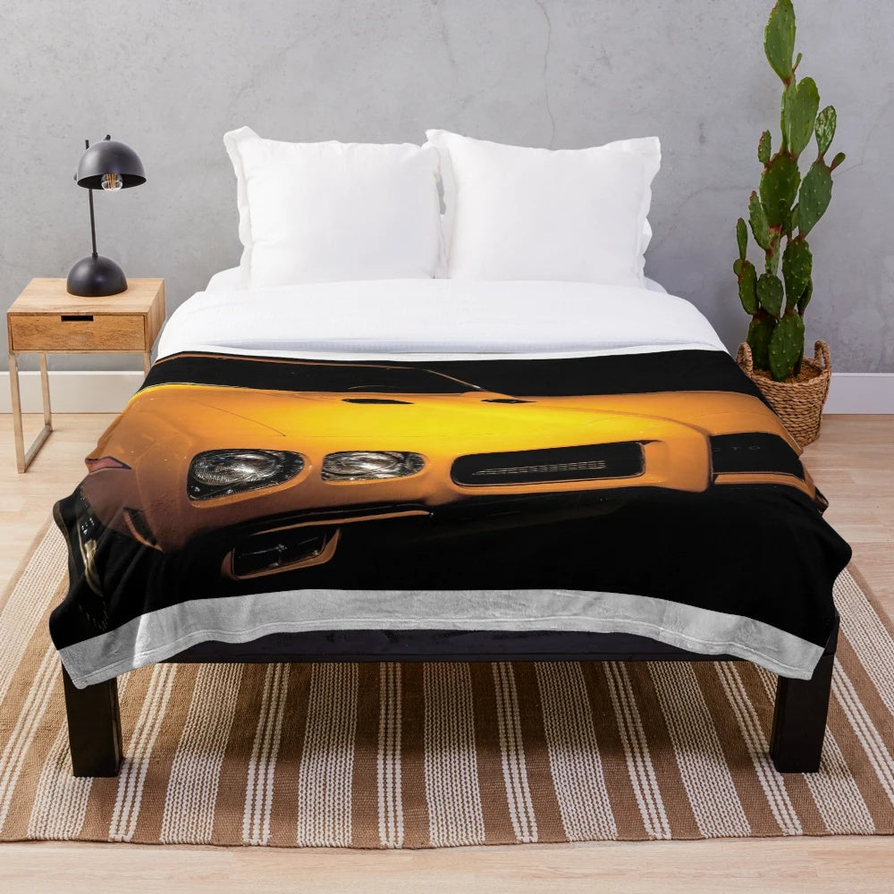 1970 Pontiac GTO Plush Blanket - Muscle Car Inspired Vintage Automotive Design