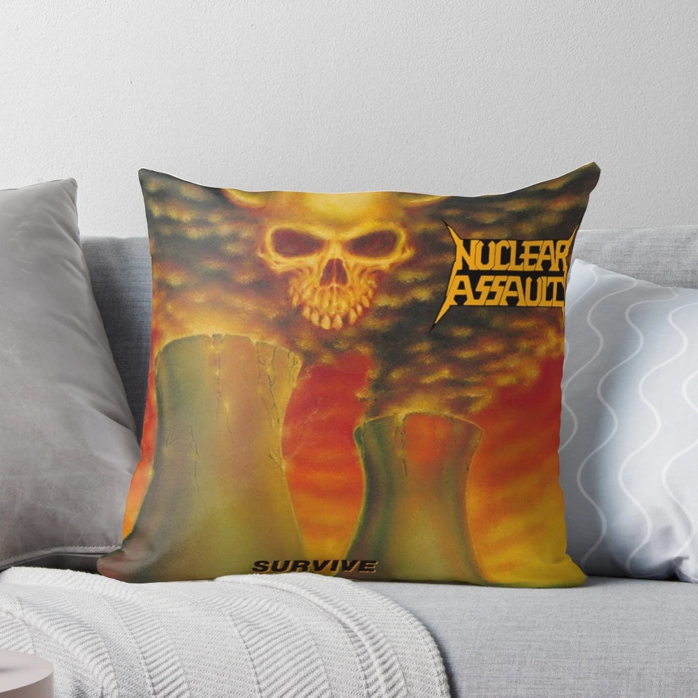 Nuclear Assault 'Survive' 1988 thrash metal album cover pillow