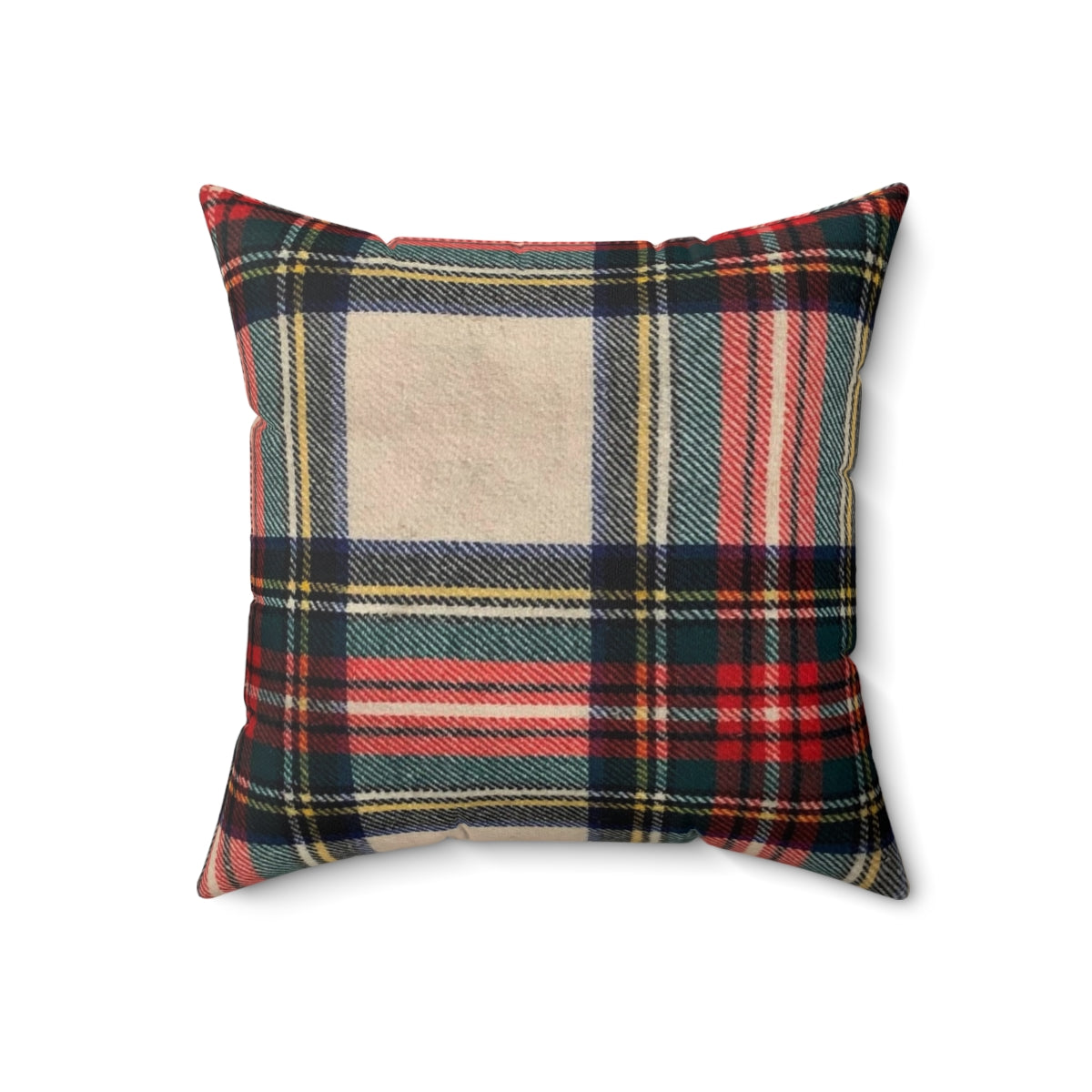 Tartan pattern pillow with a photograph-based Scottish plaid design - Back