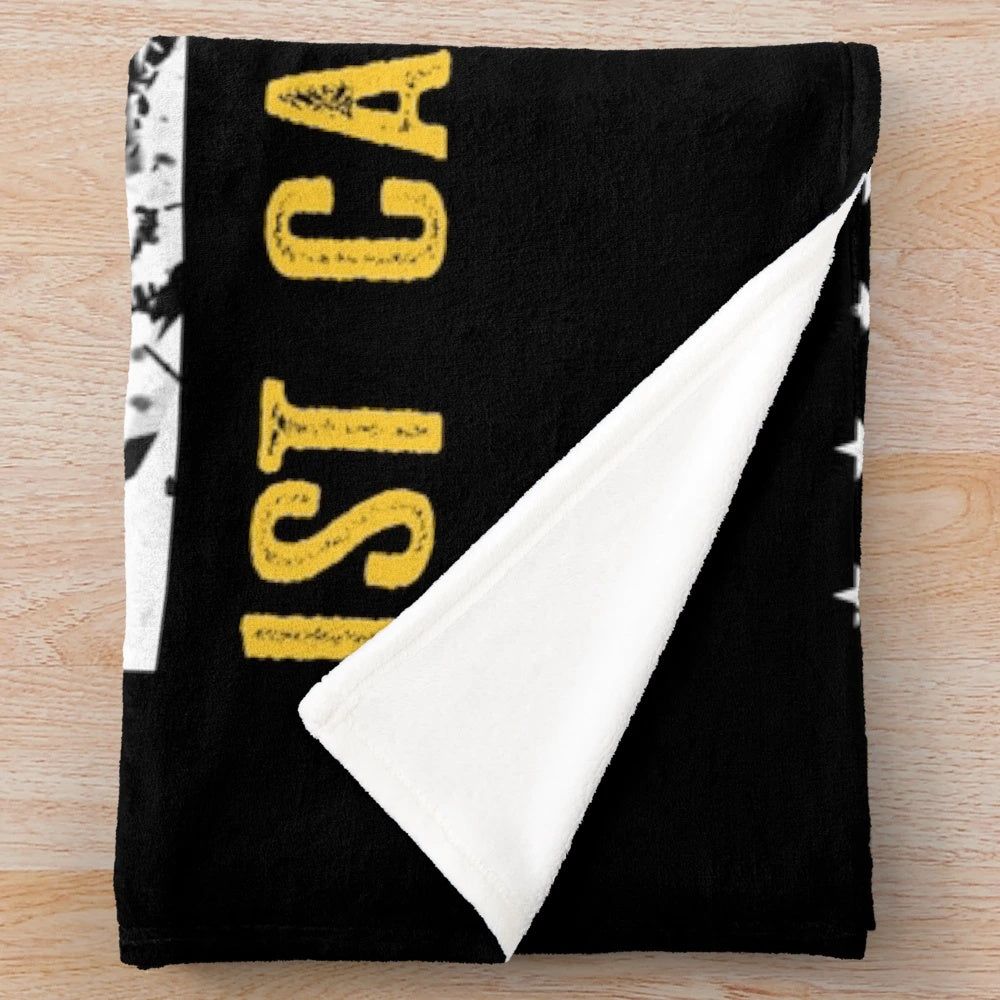 1st Cavalry Division inspired distressed American flag plush blanket