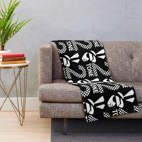 2 tone inspired plush blanket with rude boy ska music design