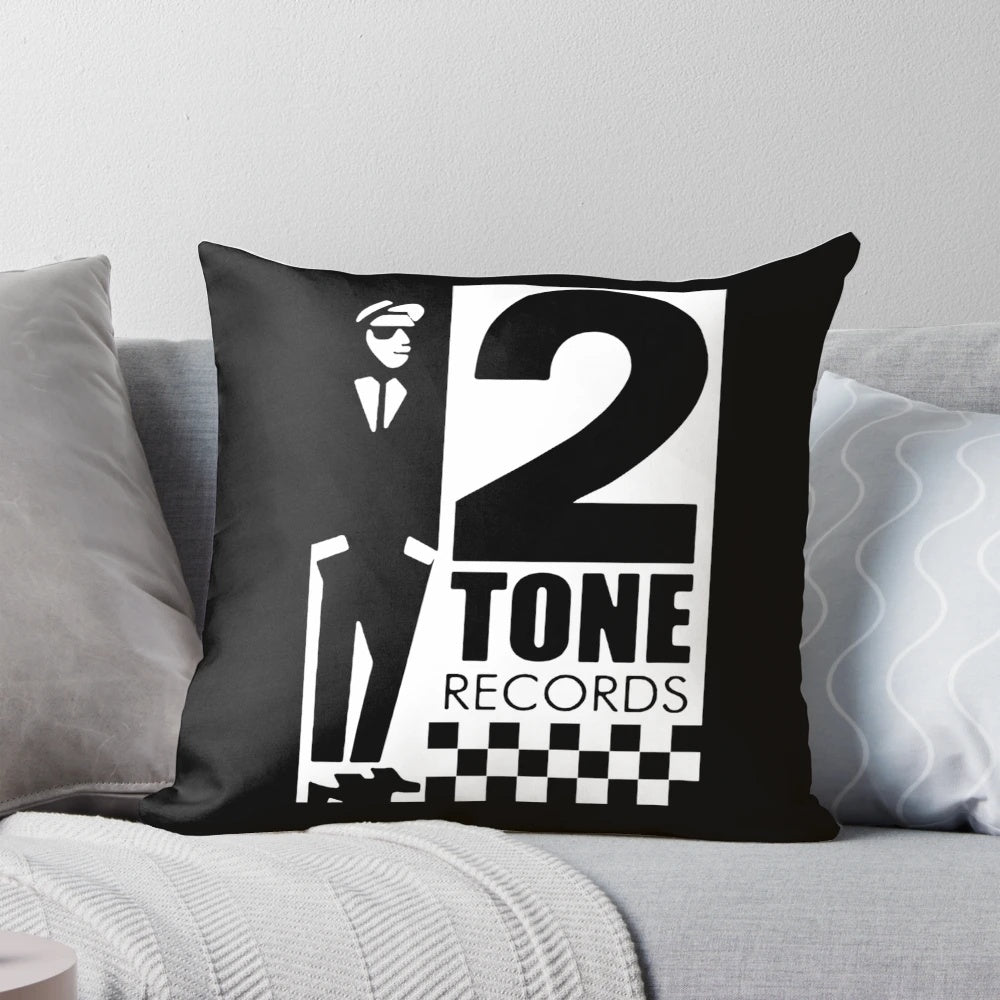 2 Tone Records Ska Music Pillow with Iconic 2 Tone Ska Design