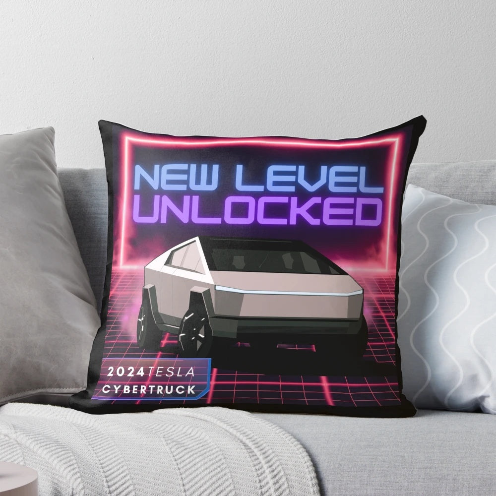 2024 Tesla Cybertruck Retro Synthwave Pillow
