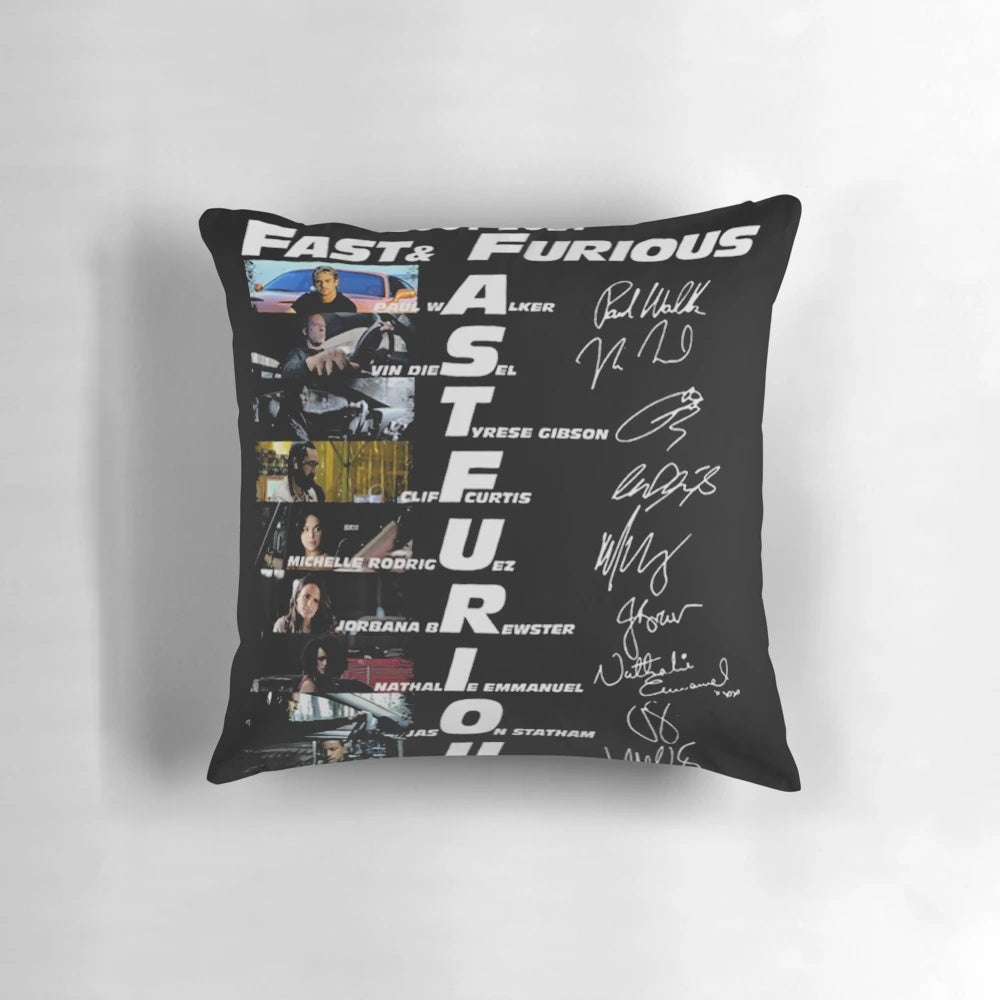 20th Anniversary 2001-2021 Fast & Furious Signatures Pillow with iconic character signatures