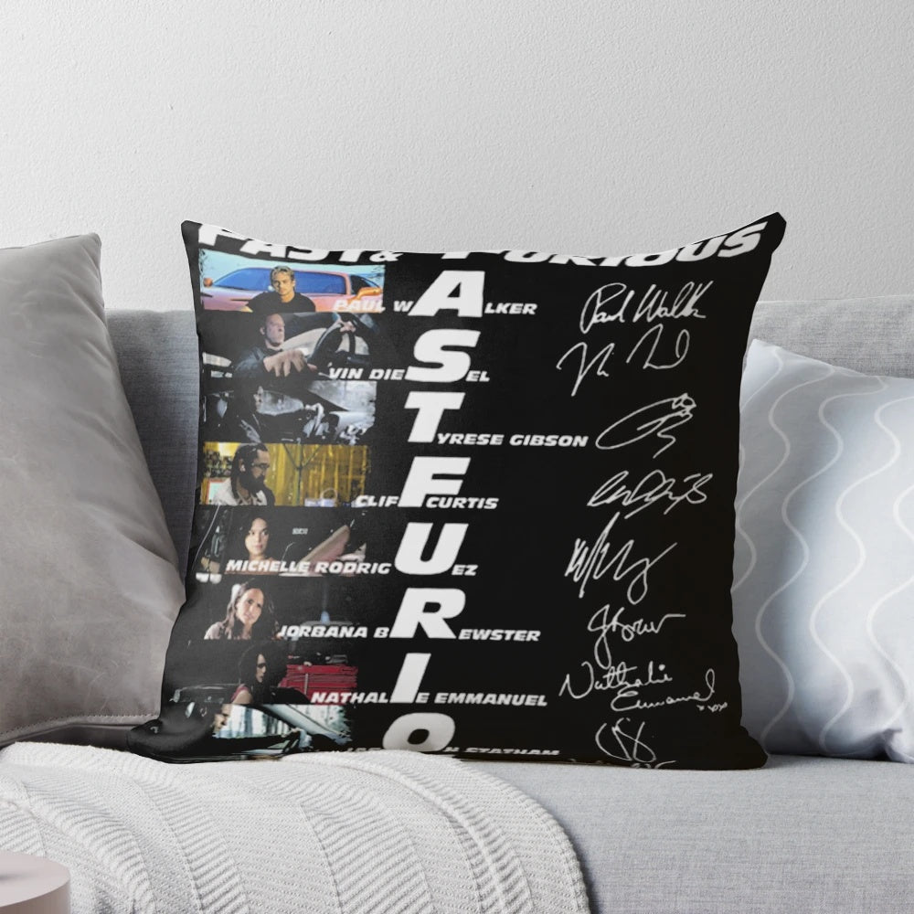 20th Anniversary 2001-2021 Fast & Furious Signatures Pillow with iconic character signatures