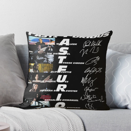 20th Anniversary 2001-2021 Fast & Furious Signatures Pillow with iconic character signatures