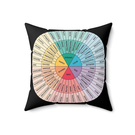 Wheel of Feelings and Emotions Pillow - Therapy and Counseling Art