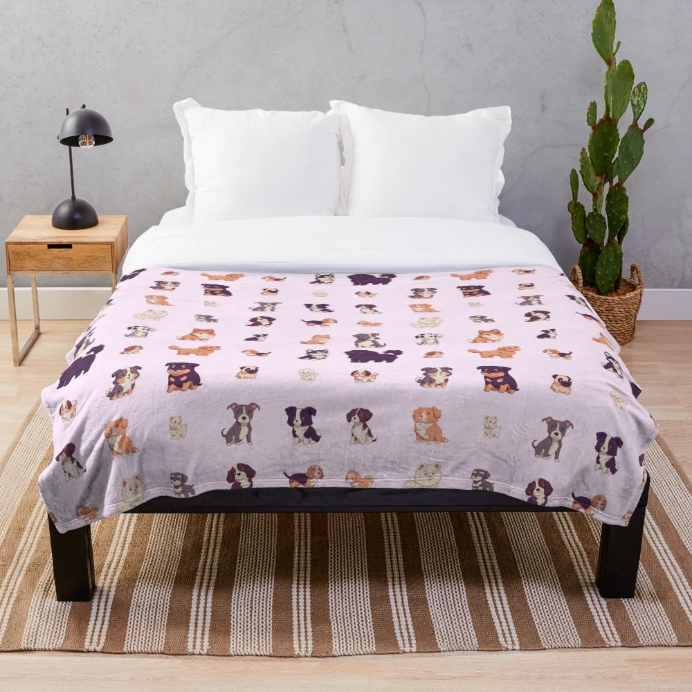 25 Chibi Dogs Plush Blanket
