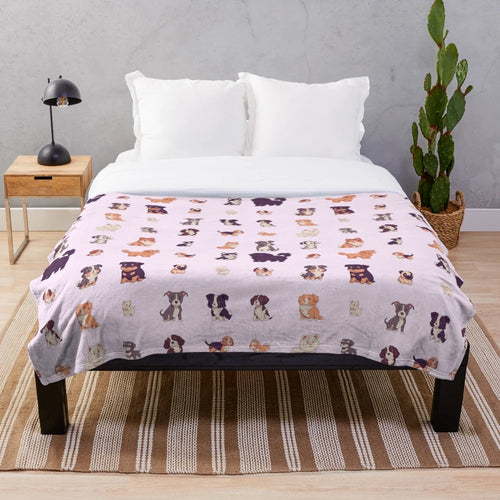 25 Chibi Dogs Plush Blanket