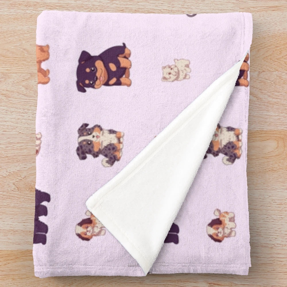 25 Chibi Dogs Plush Blanket