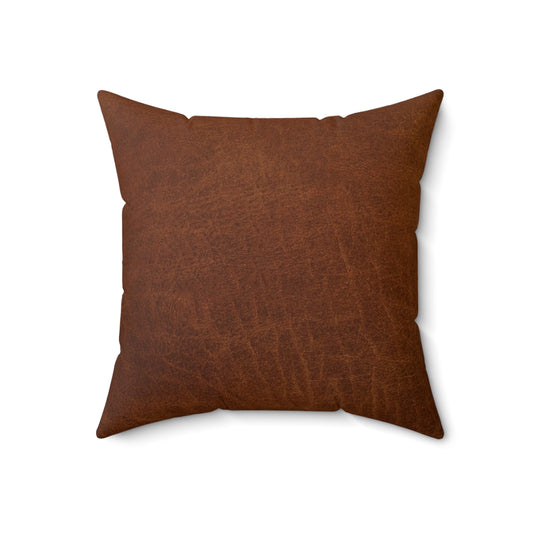 Artfully textured leather-inspired decorative pillow