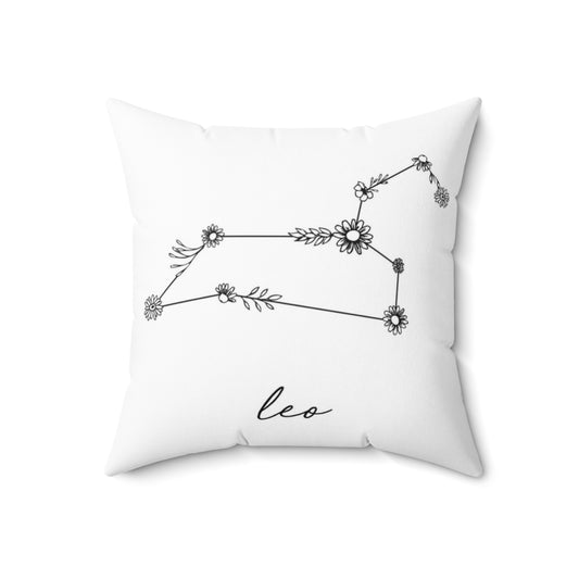 Zodiac Wildflower Constellation Decorative Pillow