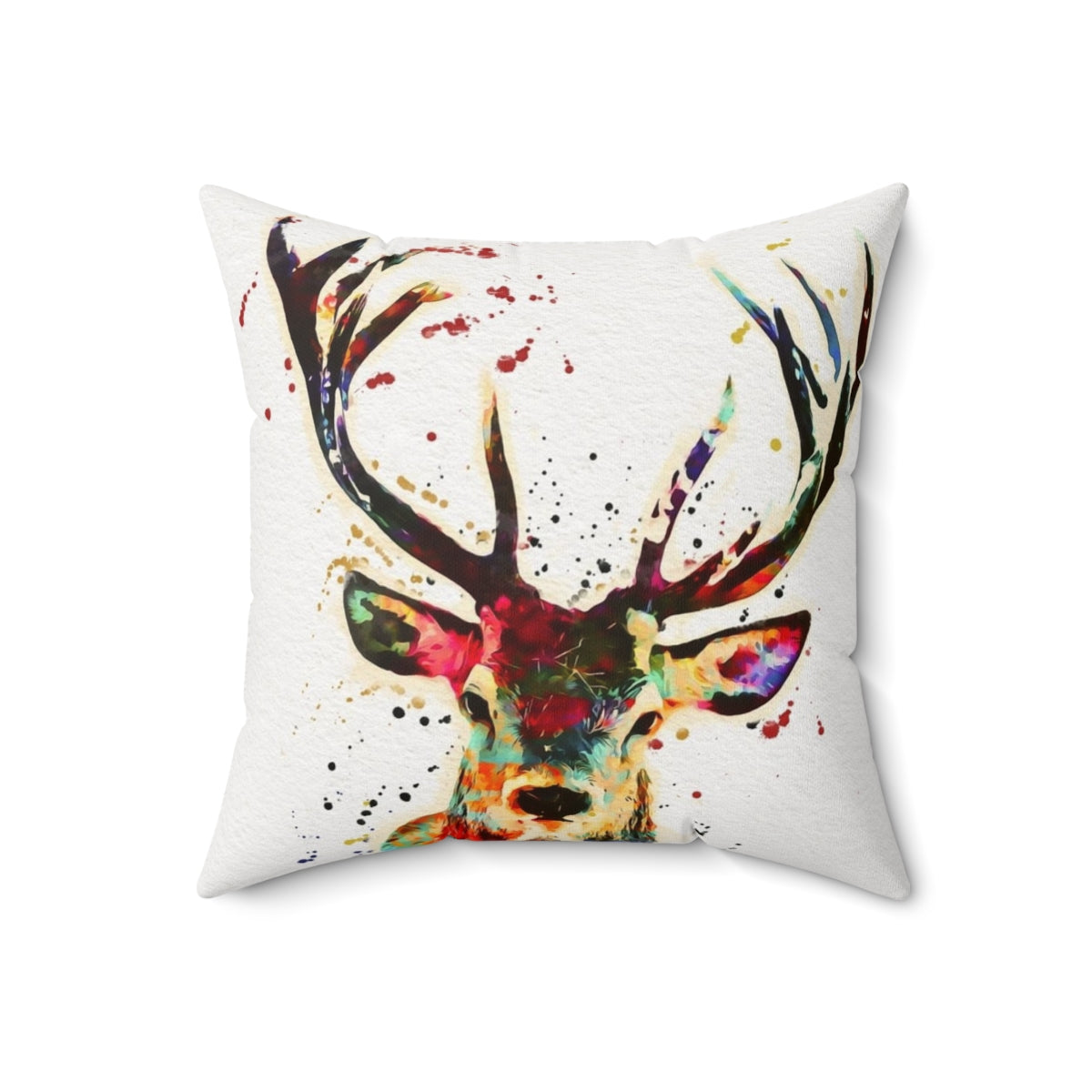 Colorful watercolor painting of a forest animal on a soft pillow - Back