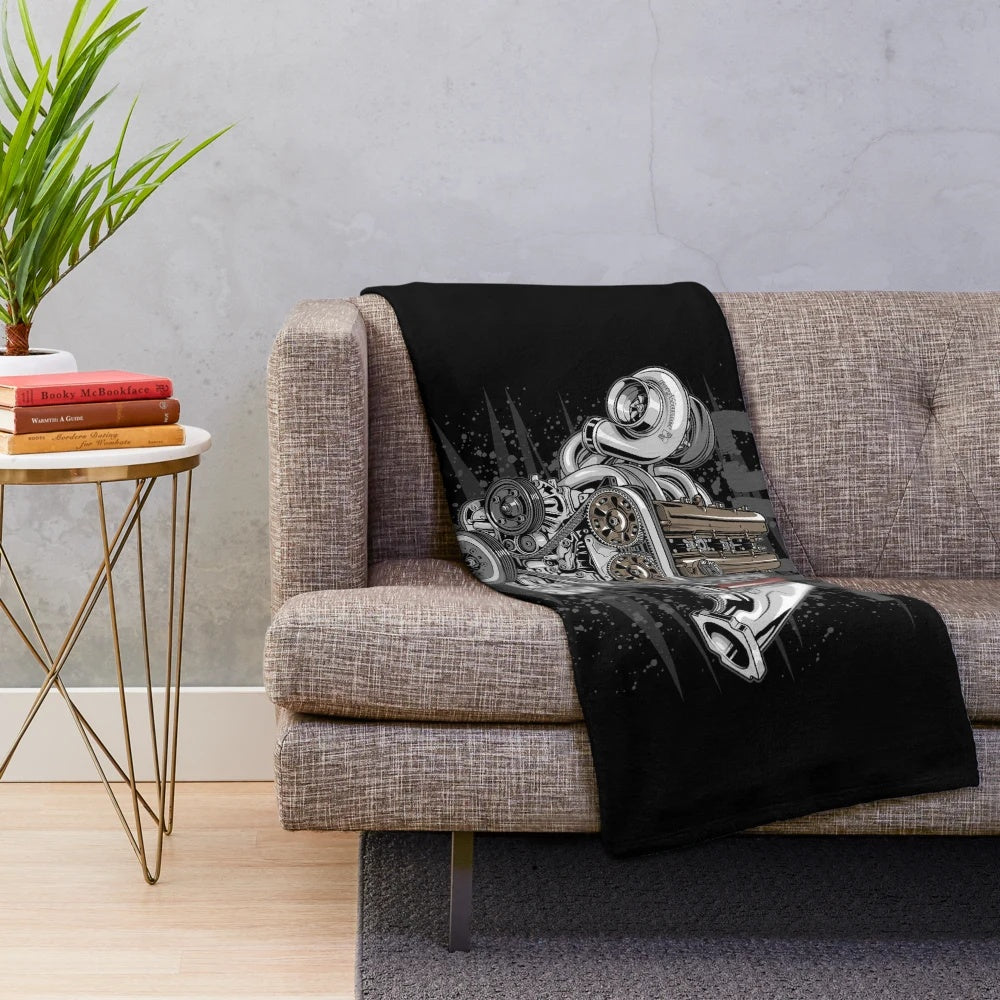 Toyota 2JZ GTE engine inspired plush blanket