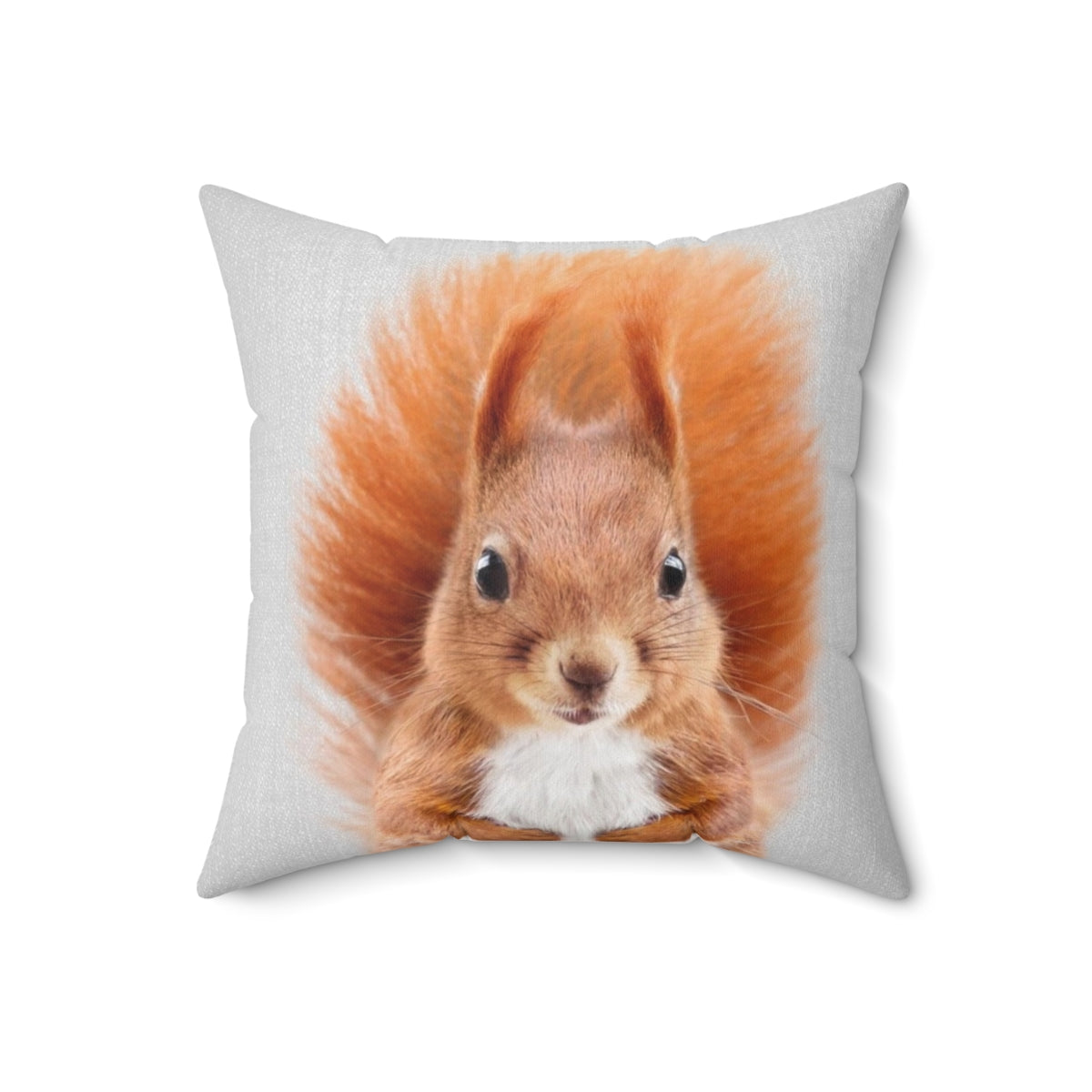 Vibrant, whimsical pillow featuring a colorful squirrel design, perfect for children's spaces. - Back