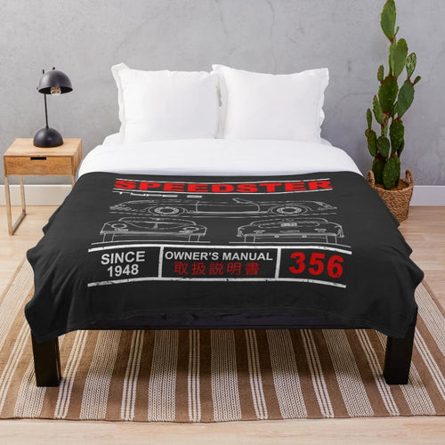 356 Speedster Blueprint Plush Blanket