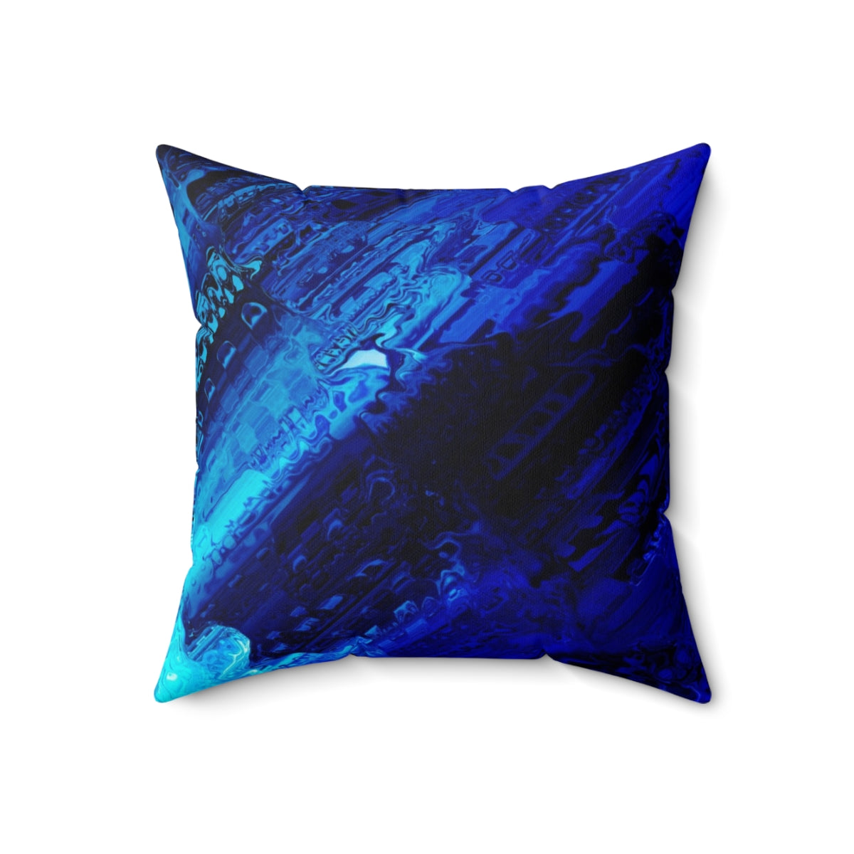 Cobalt blue abstract pattern decorative pillow - Back