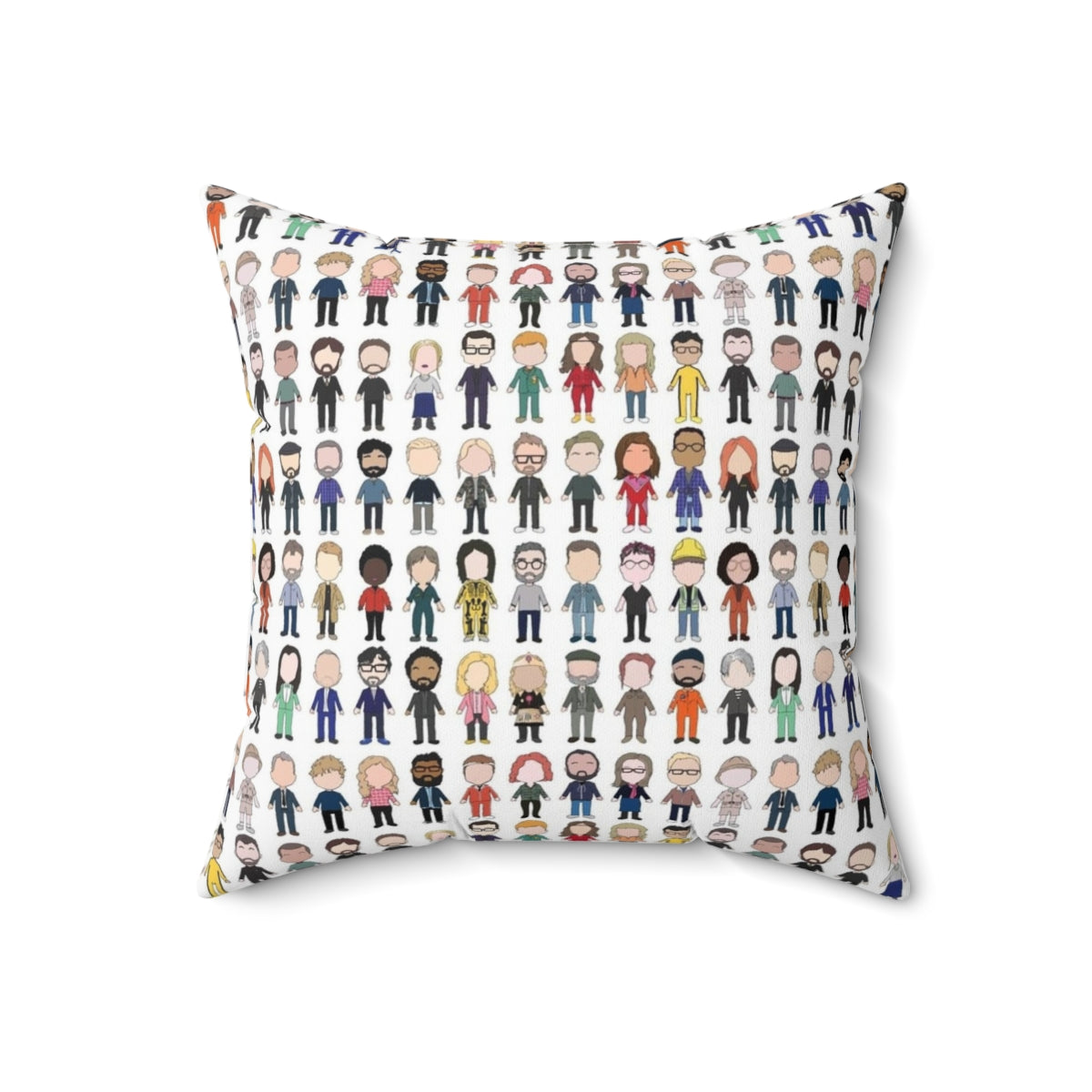 Vibrant throw pillow featuring the cast of the popular TV show Taskmaster - Back