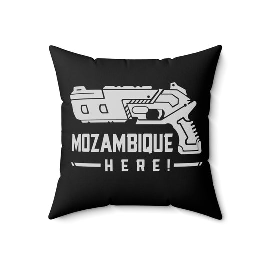 Mozambique-Inspired Pillow, a humorous and gaming-themed home accessory