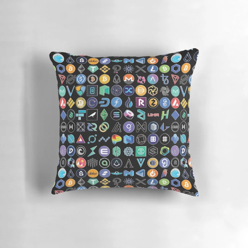 3D Crypto Logos Pillow - Ethereum, Chainlink, Bitcoin and more