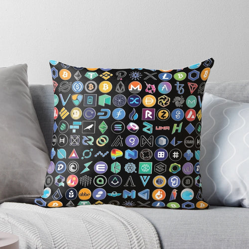 3D Crypto Logos Pillow - Ethereum, Chainlink, Bitcoin and more