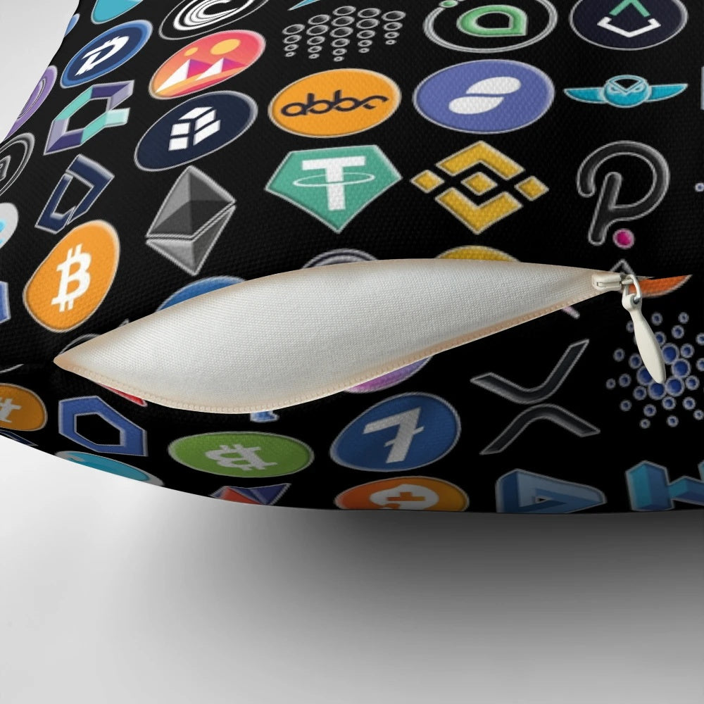 3D Crypto Logos Pillow - Ethereum, Chainlink, Bitcoin and more
