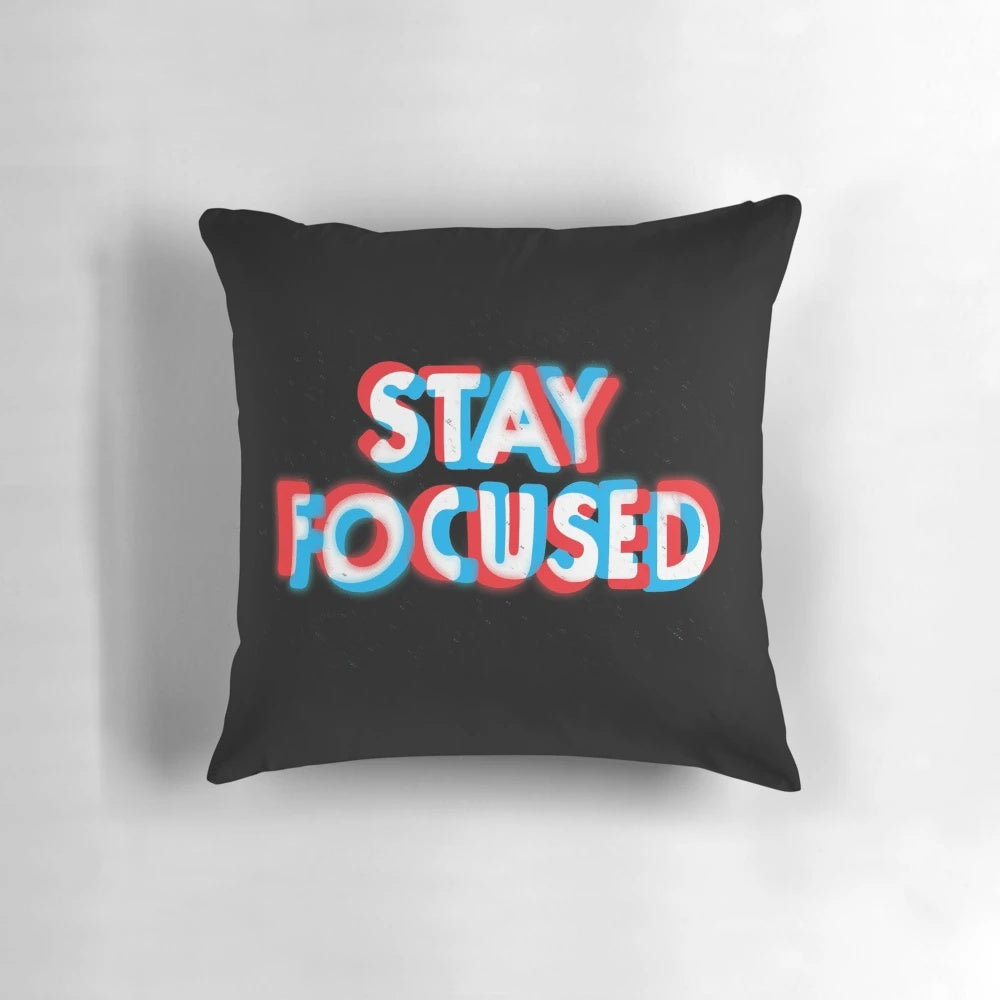 3D typography pillow with a minimalist graphic design to help users stay focused at work