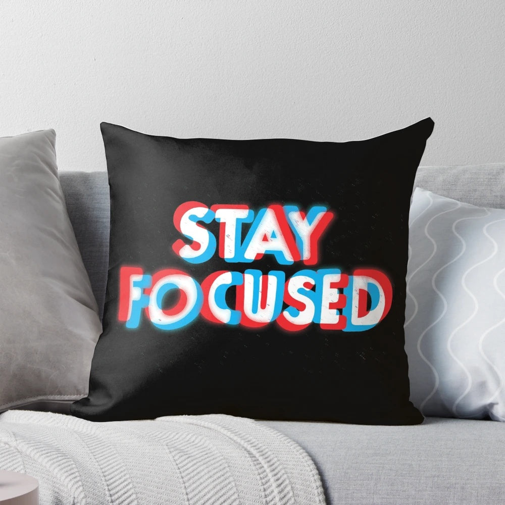 3D typography pillow with a minimalist graphic design to help users stay focused at work