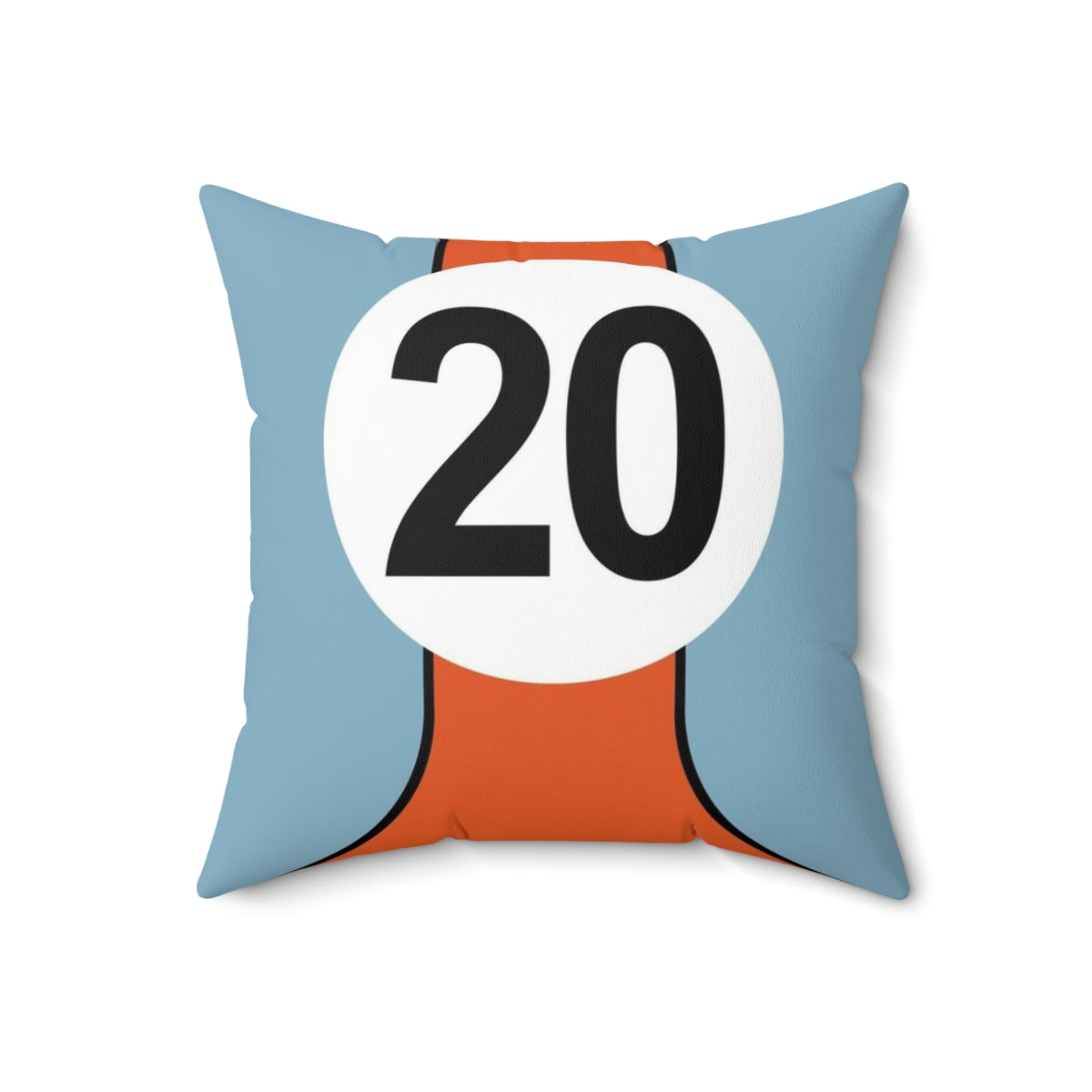 Porsche-inspired racing colors pillow with classic car design