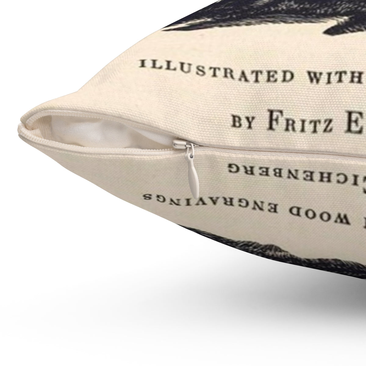 Wuthering Heights-inspired decorative pillow featuring the classic novel's brooding, atmospheric aesthetic. - Detail