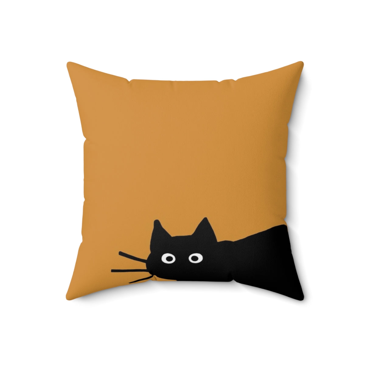 A decorative black cat-themed pillow with a fun, whimsical design. - Back