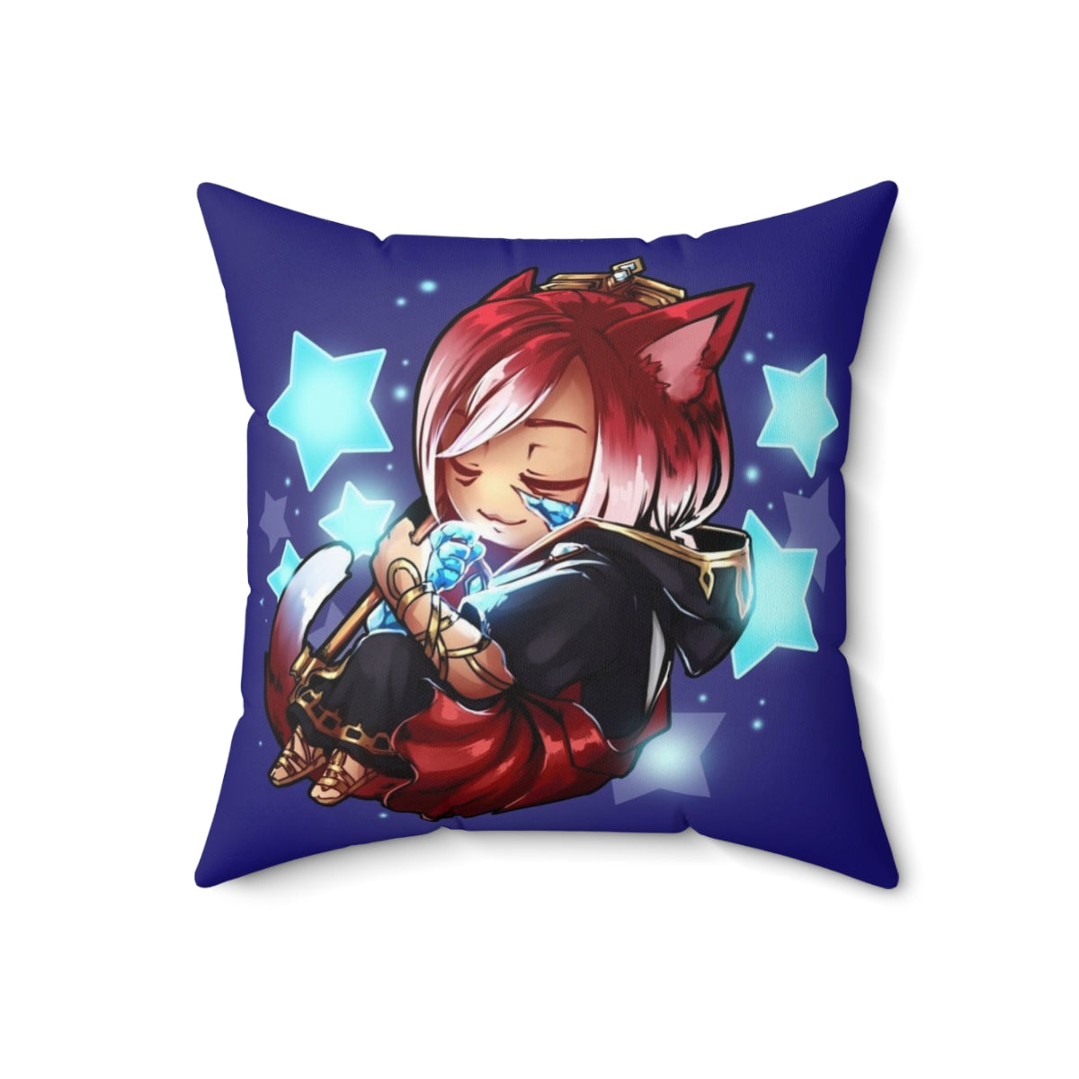 "High-quality plush pillow inspired by the character G'raha Tia from the popular video game Final Fantasy XIV" - Back