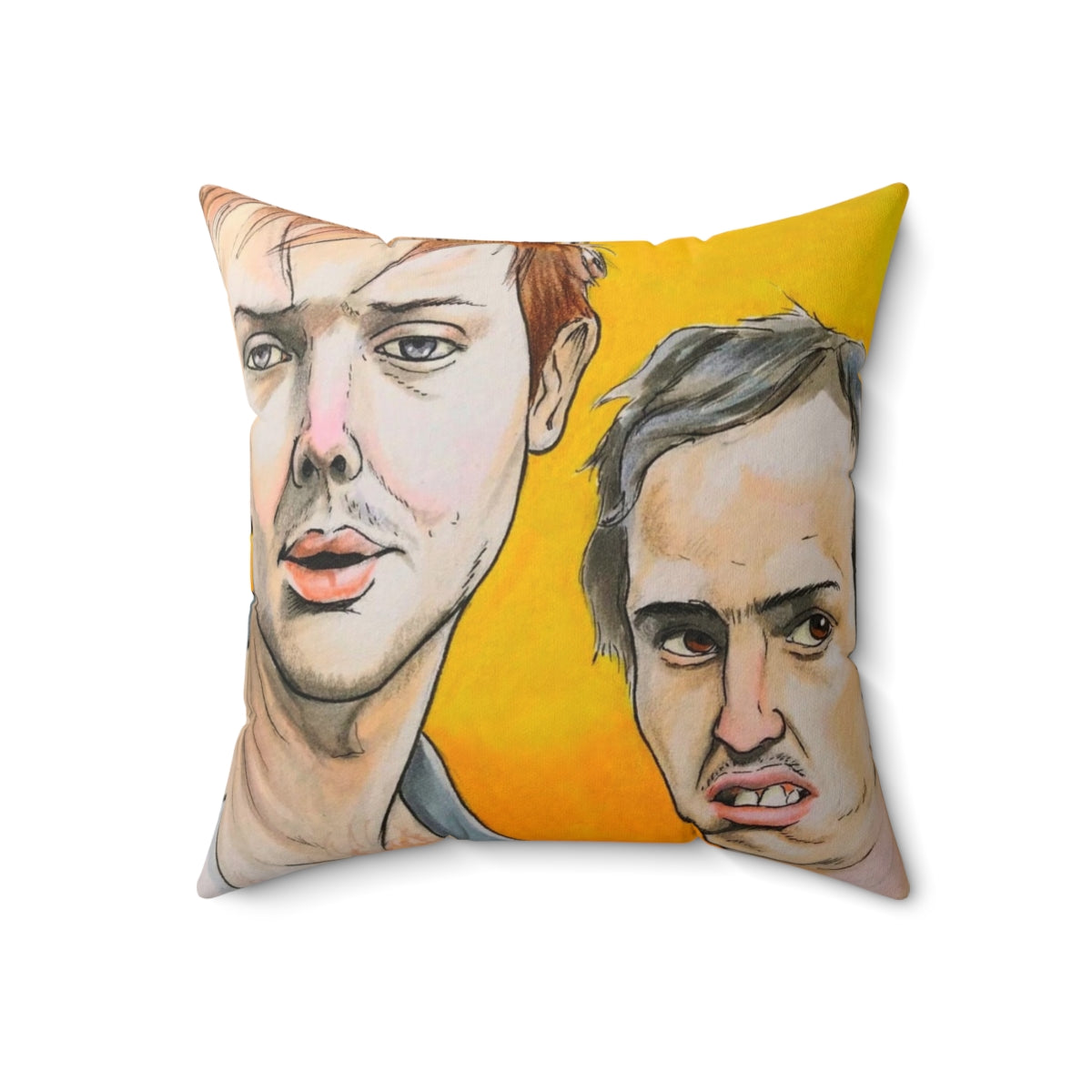 Pillow featuring fan art design inspired by the characters from the TV series "It's Always Sunny in Philadelphia" - Back